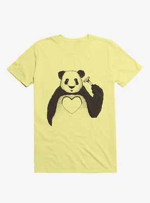 Love Panda Corn Silk Yellow T-Shirt