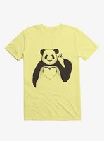 Love Panda Corn Silk Yellow T-Shirt