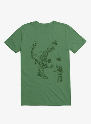 Sketch Of Nature Panda Kelly Green T-Shirt
