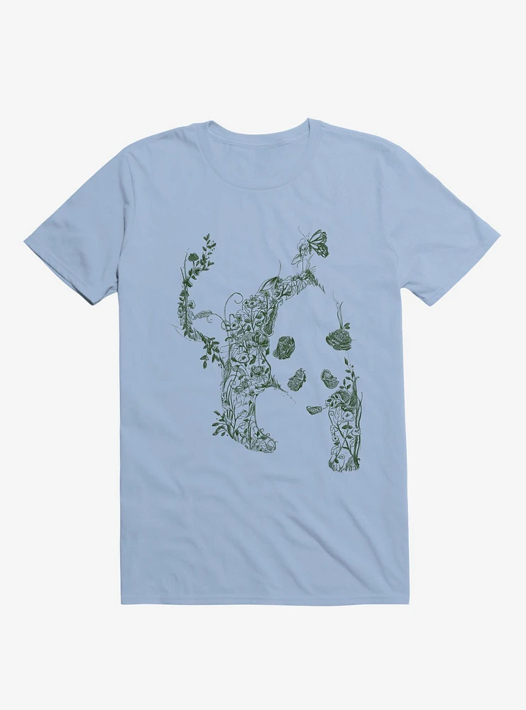 Sketch Of Nature Panda Light Blue T-Shirt