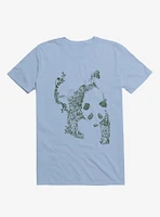 Sketch Of Nature Panda Light Blue T-Shirt