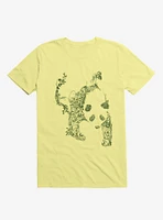 Sketch Of Nature Panda Corn Silk Yellow T-Shirt