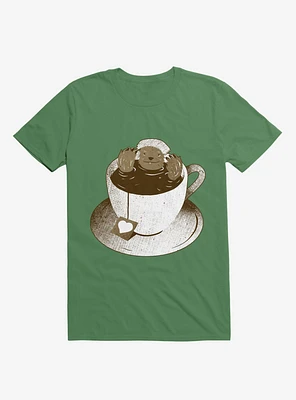 Monday Bath Sloth Coffee Kelly Green T-Shirt