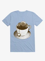 Monday Bath Sloth Coffee Light Blue T-Shirt