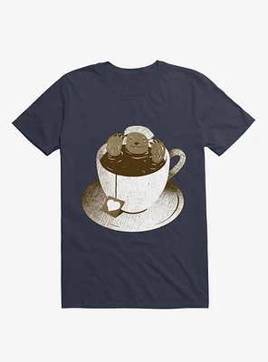 Monday Bath Sloth Coffee Navy Blue T-Shirt