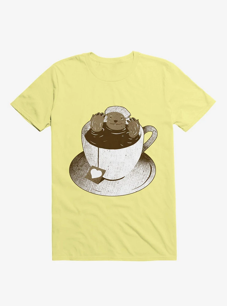 Monday Bath Sloth Coffee Corn Silk Yellow T-Shirt