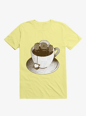 Monday Bath Sloth Coffee Corn Silk Yellow T-Shirt