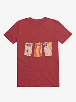 Sunscreen Pigs And Bacon Red T-Shirt