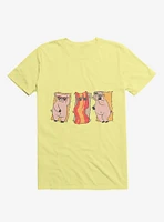 Sunscreen Pigs And Bacon Corn Silk Yellow T-Shirt