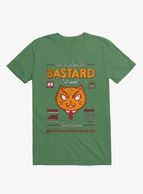 Avoid That Bastard At Work Cat Magazine Kelly Green T-Shirt