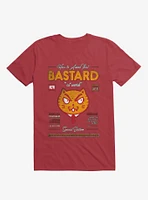Avoid That Bastard At Work Cat Magazine Red T-Shirt