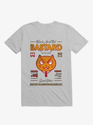 Avoid That Bastard At Work Cat Magazine Ice Grey T-Shirt