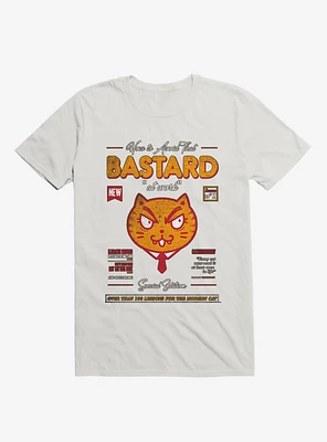 Avoid That Bastard At Work Cat Magazine White T-Shirt
