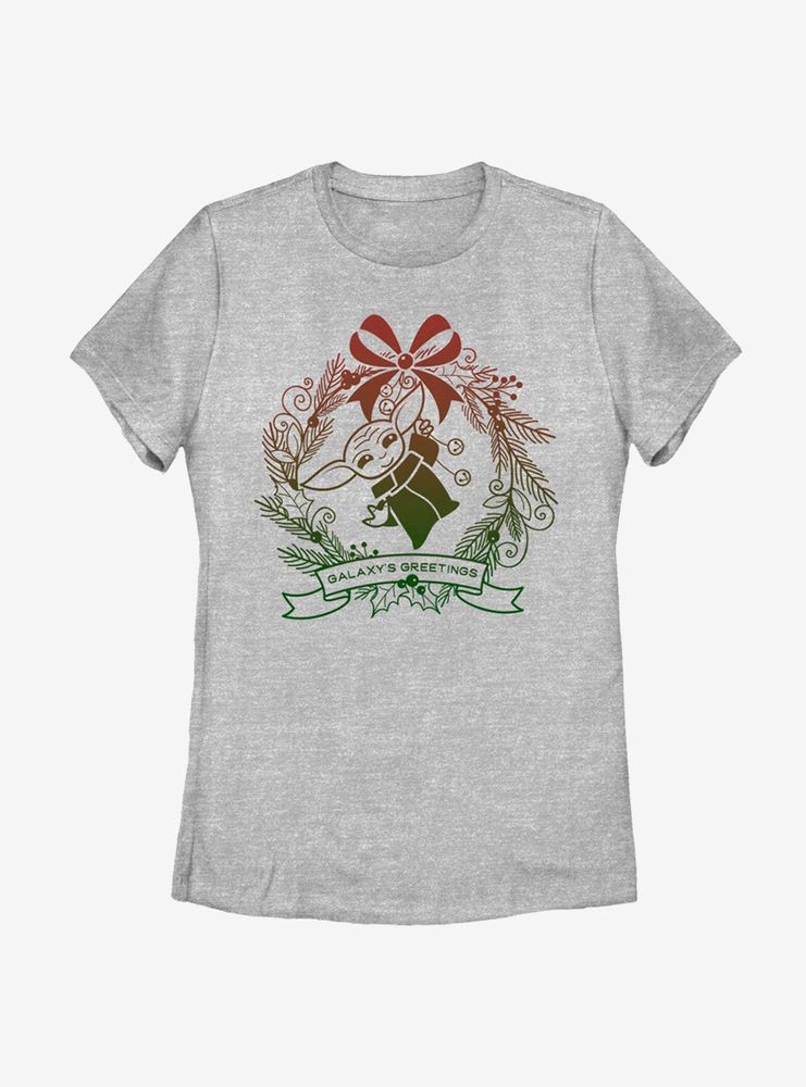 Star Wars The Mandalorian Child Galaxy Holiday Womens T-Shirt