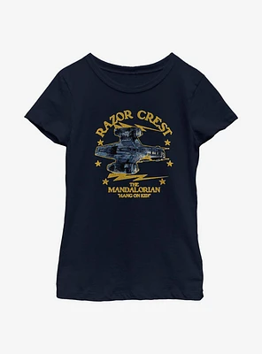 Star Wars The Mandalorian Razor Crest Hang On Kid Youth Girls T-Shirt