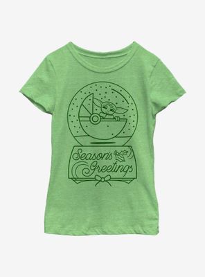 Star Wars The Mandalorian Child Greetings Outline Youth Girls T-Shirt