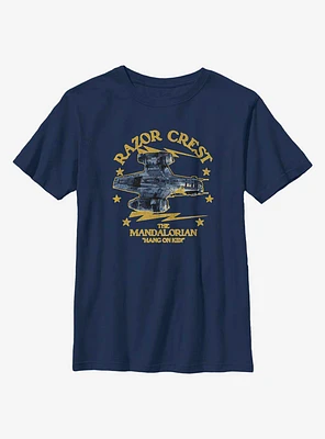 Star Wars The Mandalorian Razor Crest Hang On Kid Youth T-Shirt