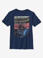 Star Wars The Mandalorian Drawn Scenes Youth T-Shirt