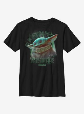 Star Wars The Mandalorian Child Strong With Force Youth T-Shirt