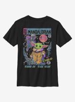 Star Wars The Mandalorian Child Neon Poster Youth T-Shirt