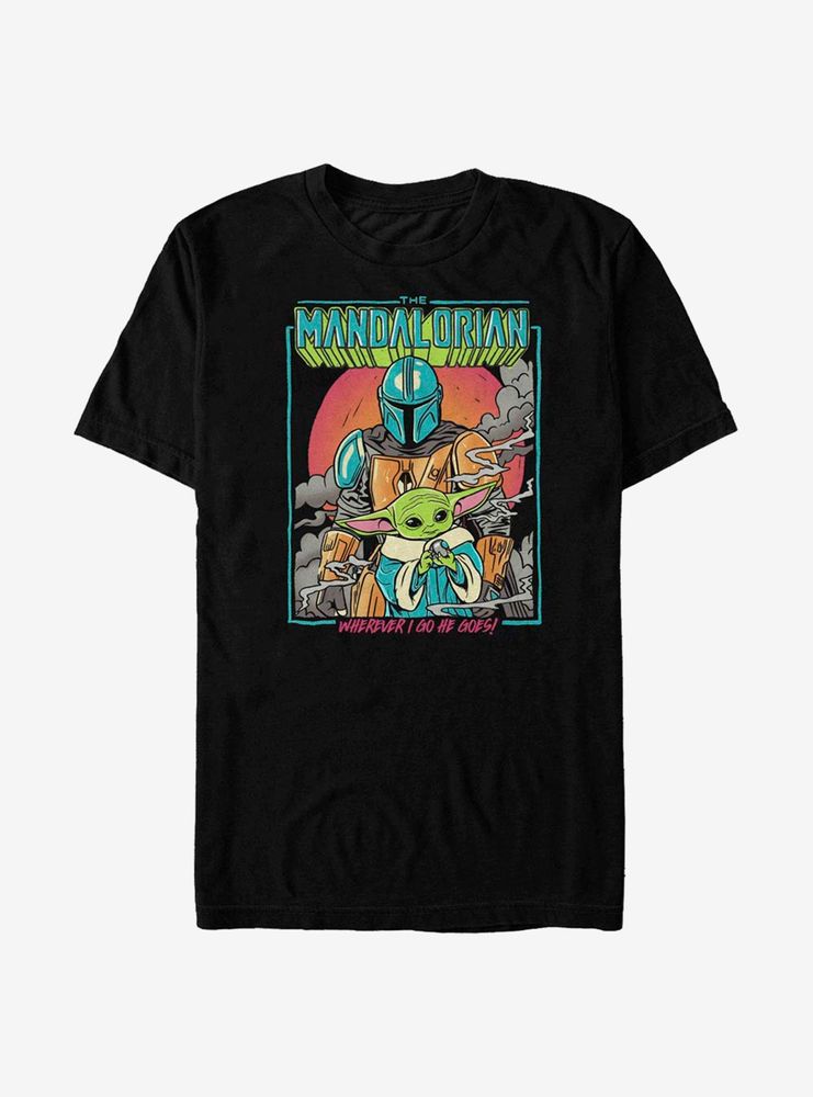 Star Wars The Mandalorian Child He Goes Poster T-Shirt