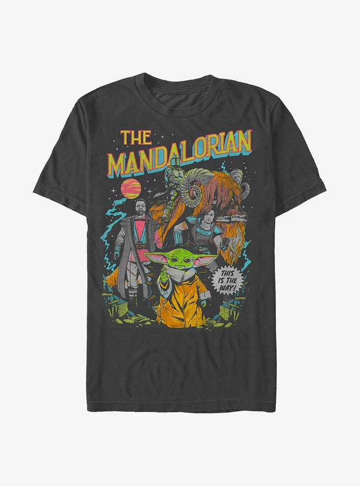 Star Wars The Mandalorian Character Poster T-Shirt
