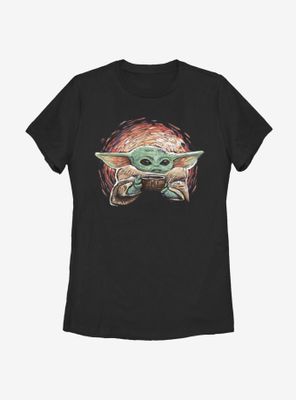Star Wars The Mandalorian Child Sipping Starries Womens T-Shirt