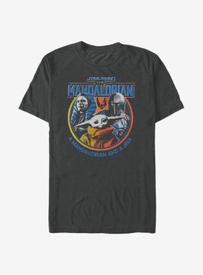 Star Wars The Mandalorian Child Retro Bright T-Shirt
