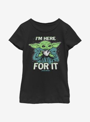 Star Wars The Mandalorian Child Here For It Youth Girls T-Shirt
