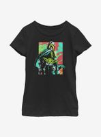 Star Wars The Mandalorian Child Neon Mando Youth Girls T-Shirt