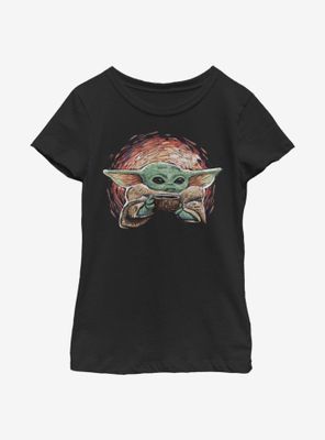 Star Wars The Mandalorian Child Sipping Starries Youth Girls T-Shirt