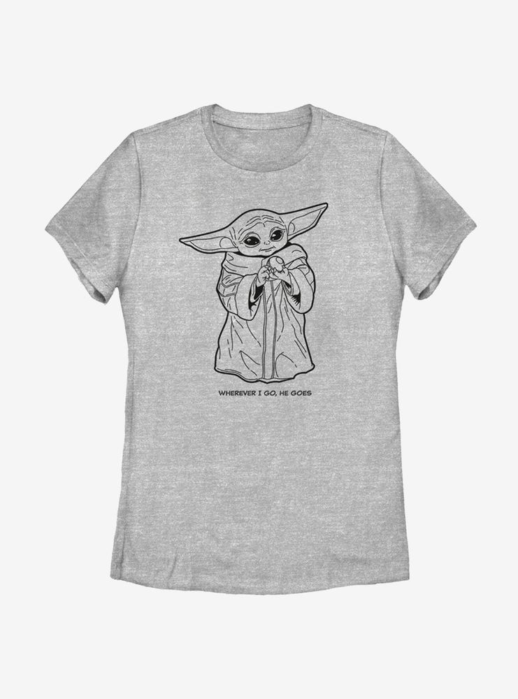 Star Wars The Mandalorian Child Wherever Womens T-Shirt