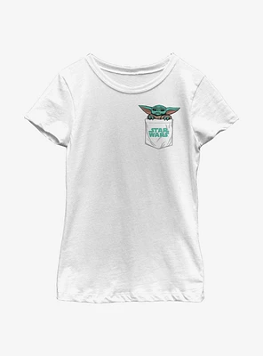 Star Wars The Mandalorian Child Cute Faux Pocket Youth Girls T-Shirt