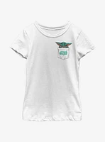 Star Wars The Mandalorian Child Cute Faux Pocket Youth Girls T-Shirt