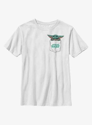 Star Wars The Mandalorian Child Cute Faux Pocket Youth T-Shirt