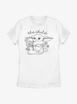 Star Wars The Mandalorian Flower Child Cute Womens T-Shirt