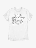 Star Wars The Mandalorian Flower Child Cute Womens T-Shirt