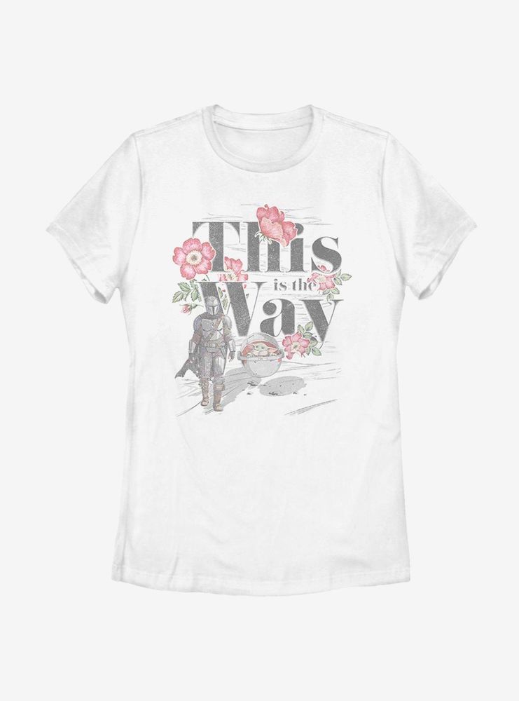 Star Wars The Mandalorian Child Way Floral Womens T-Shirt