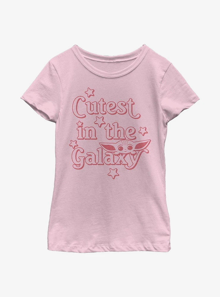 Star Wars The Mandalorian Child Cute Outline Stars Youth Girls T-Shirt