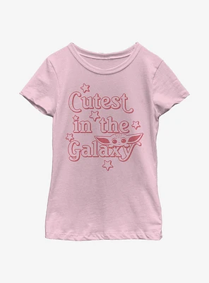 Star Wars The Mandalorian Child Cute Outline Stars Youth Girls T-Shirt