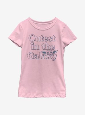 Star Wars The Mandalorian Child Cute Outline Youth Girls T-Shirt