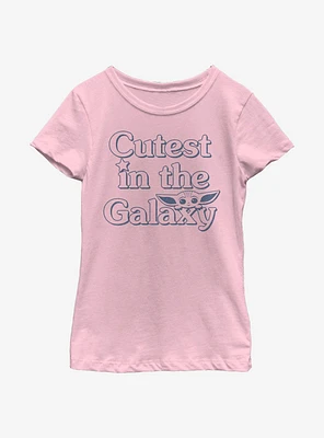 Star Wars The Mandalorian Child Cute Outline Youth Girls T-Shirt