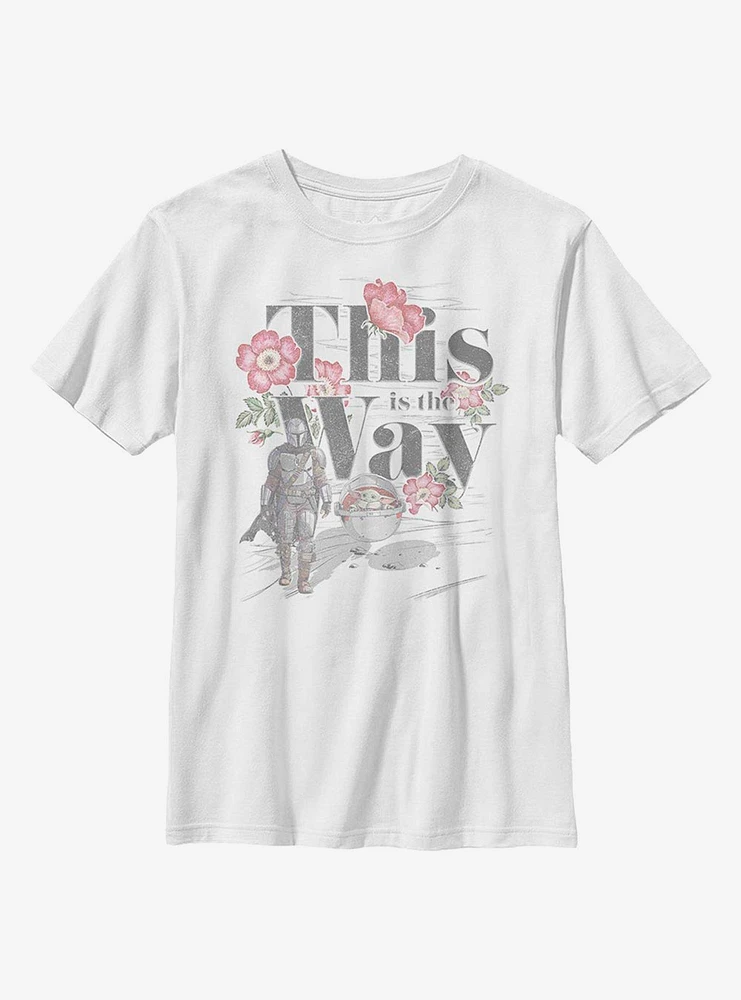 Star Wars The Mandalorian Child Way Floral Youth T-Shirt