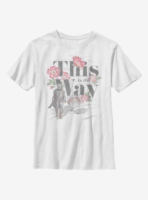 Star Wars The Mandalorian Child Way Floral Youth T-Shirt