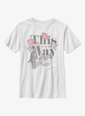 Star Wars The Mandalorian Child Way Floral Youth T-Shirt