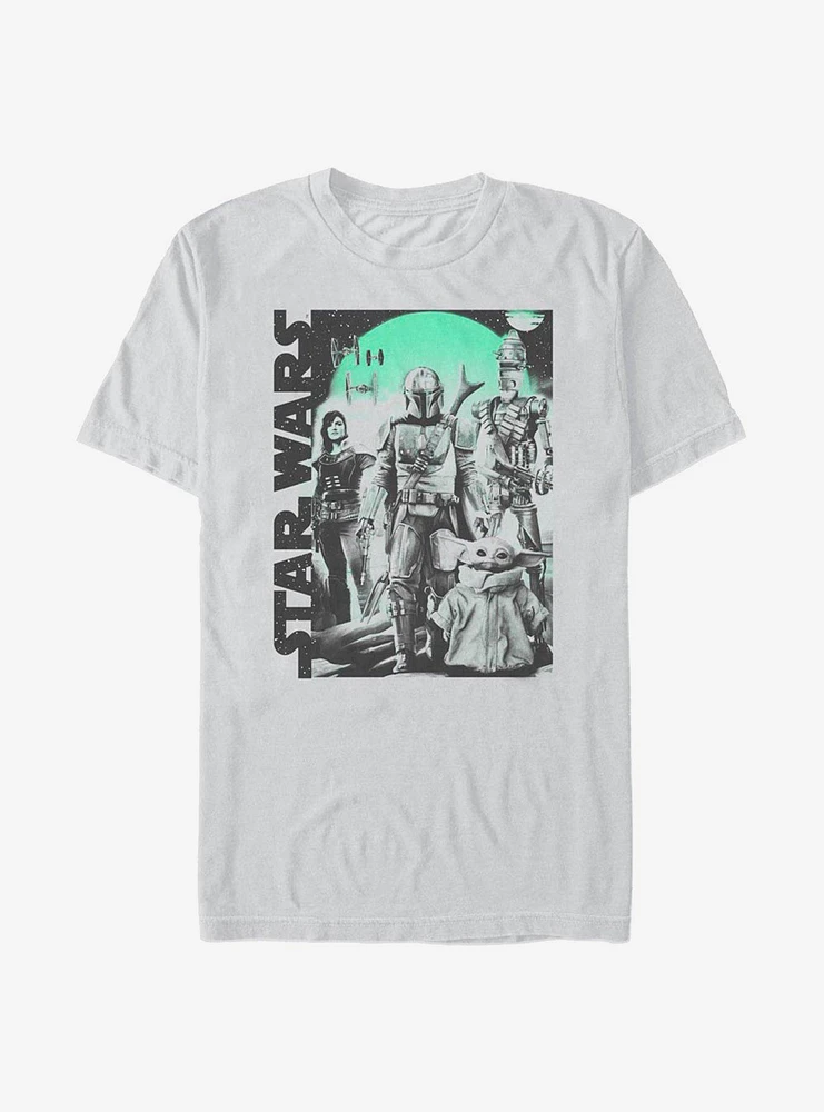 Star Wars The Mandalorian Group Poster Circle T-Shirt