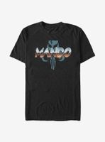 Star Wars The Mandalorian Mando Chrome Large Letters T-Shirt