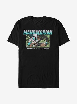 Star Wars The Mandalorian Child Macaron Chase T-Shirt