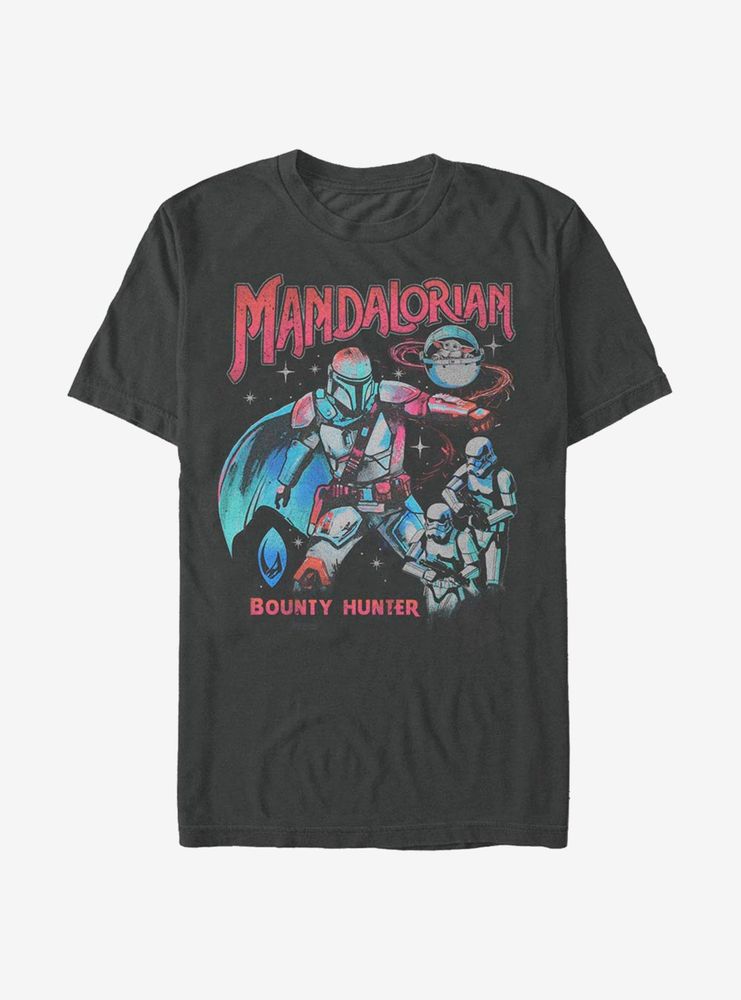 Star Wars The Mandalorian Neon Bounty Hunter T-Shirt