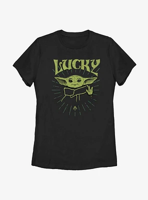 Star Wars The Mandalorian Child Lucky Womens T-Shirt